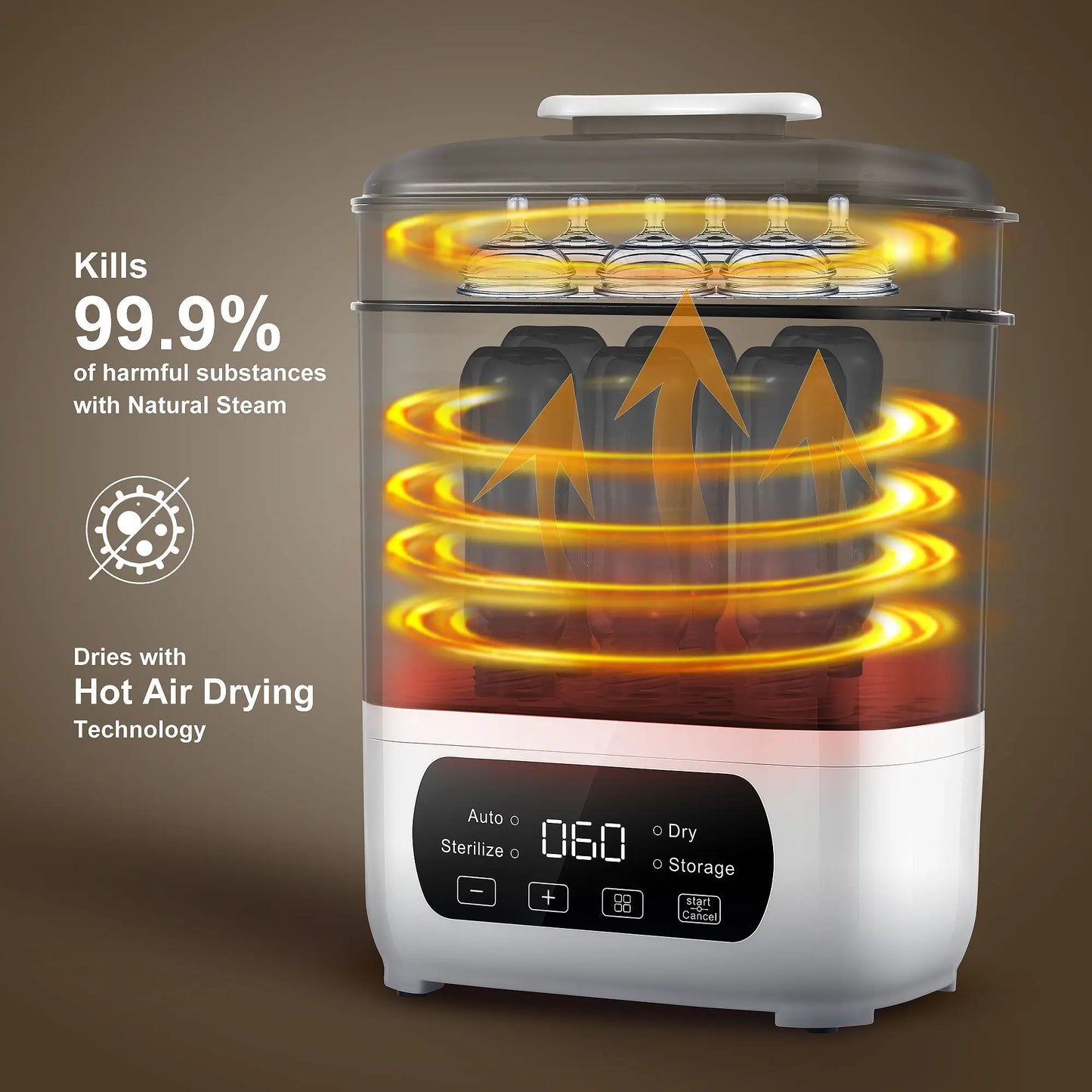 Universal 4-in-1 Baby Bottle Sterilizer Dryer With Steam