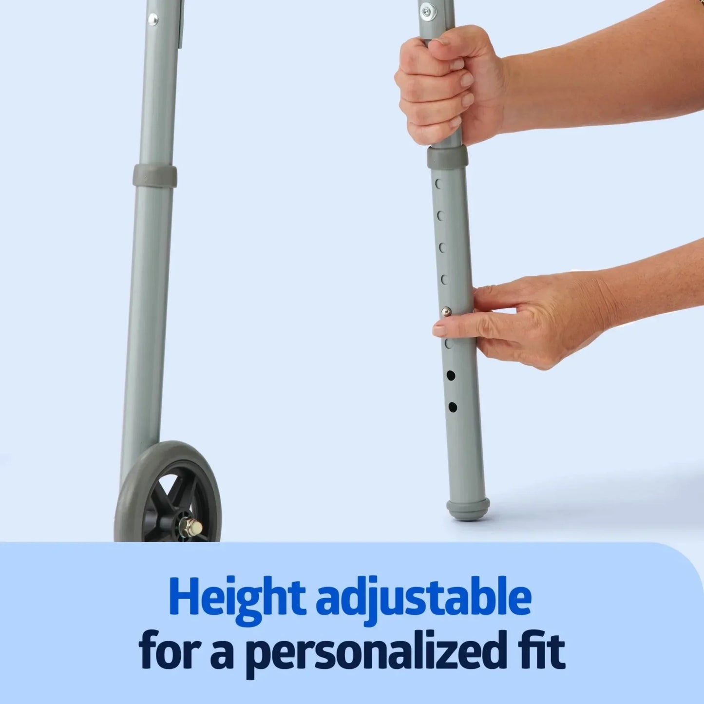 Lightweight Folding Walker For Adults With Steel Frame 400 Lb