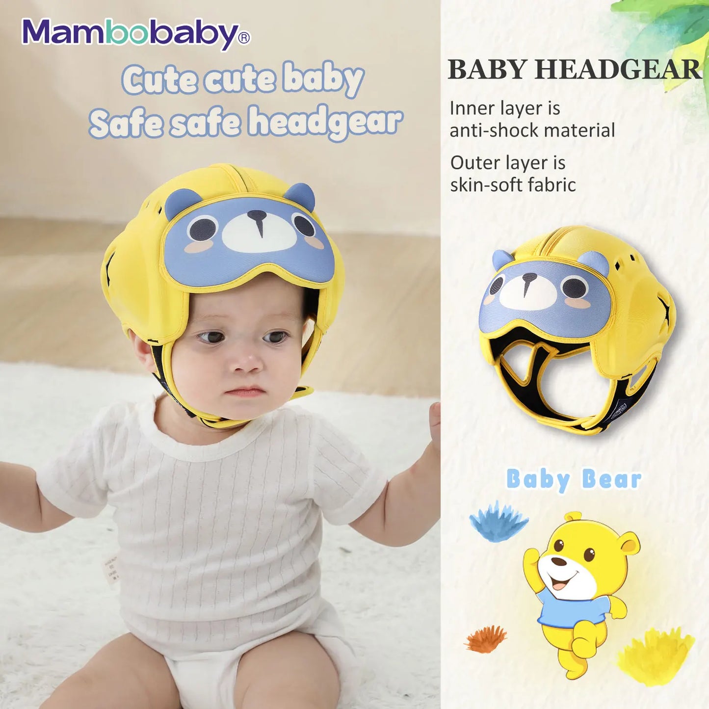 Mambobaby Anti-Shock Baby Helmet Toddler Head Protector