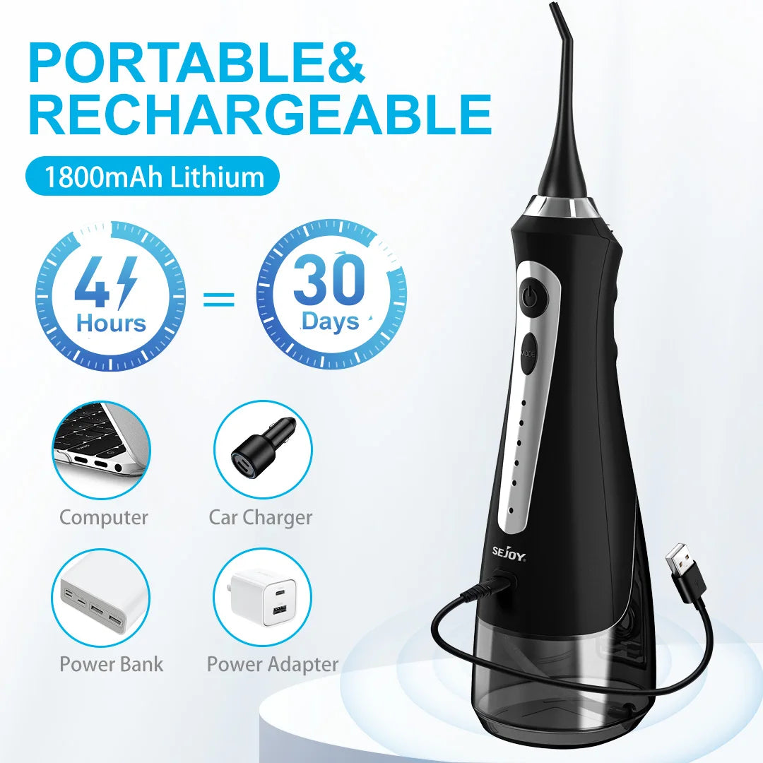 SEJOY Water Flosser Irrigator Home Use 5 Modes 8 Tips