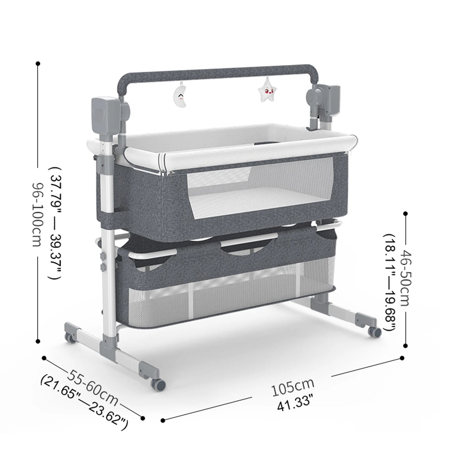 Portable Baby Rocking Bassinet Bedside Co-Sleeper For Newborns