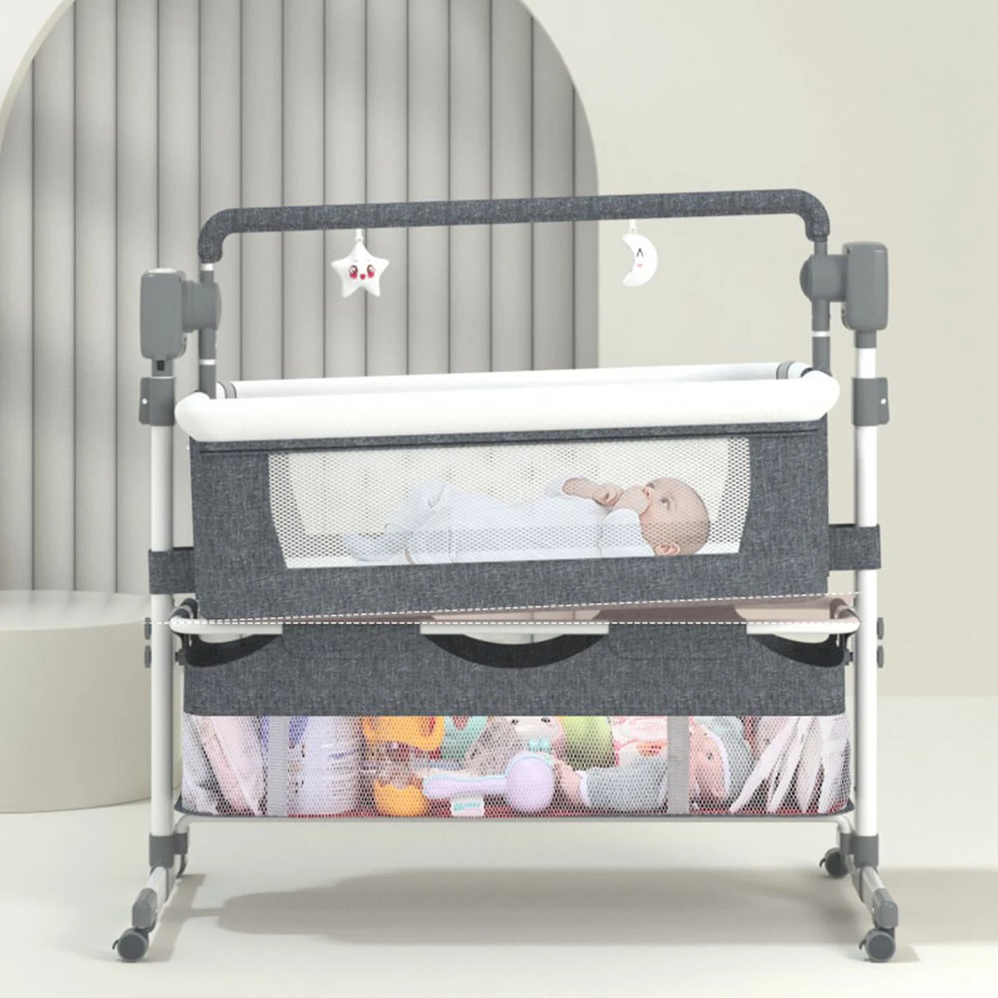 Portable Baby Rocking Bassinet Bedside Co-Sleeper For Newborns