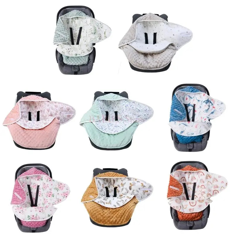 C9GB Baby Car Seat Wrap Blanket Breathable Cotton Swaddle Multi-Pattern