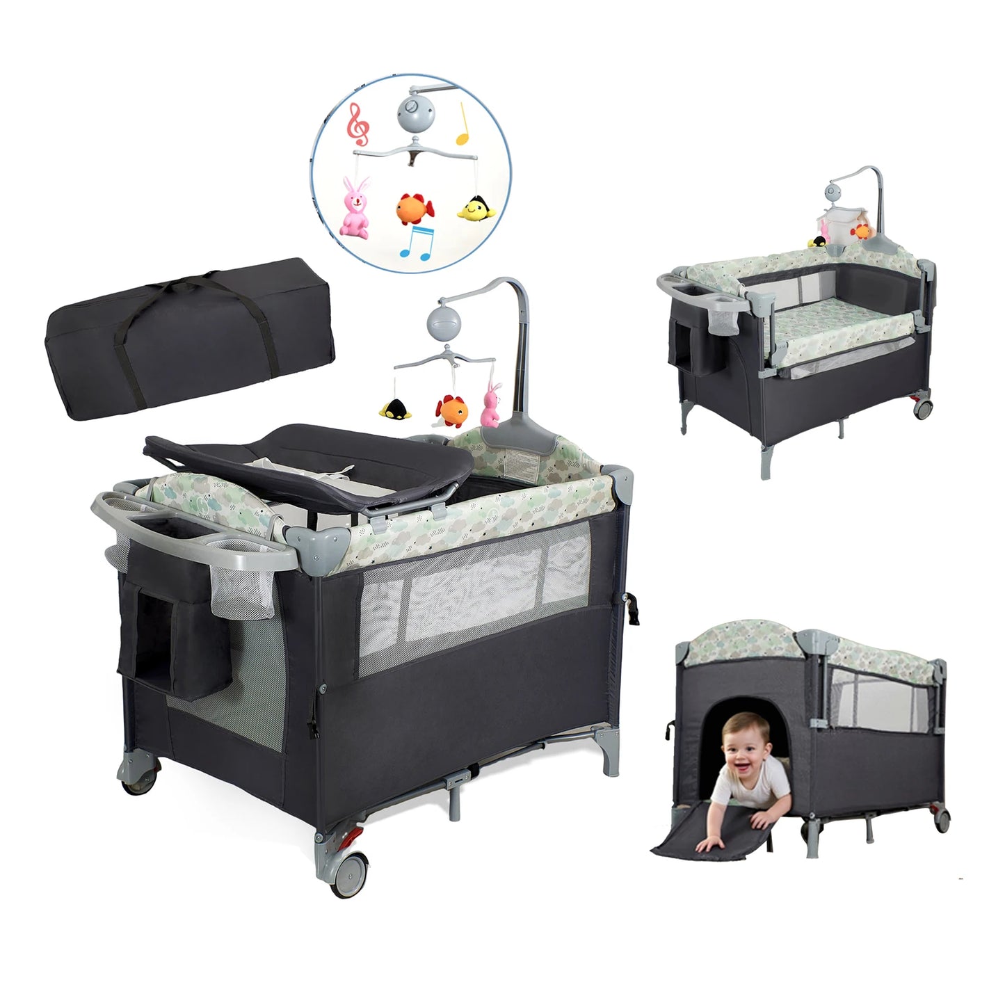 Portable Pack N Play Playard With Bassinet And Changing Table