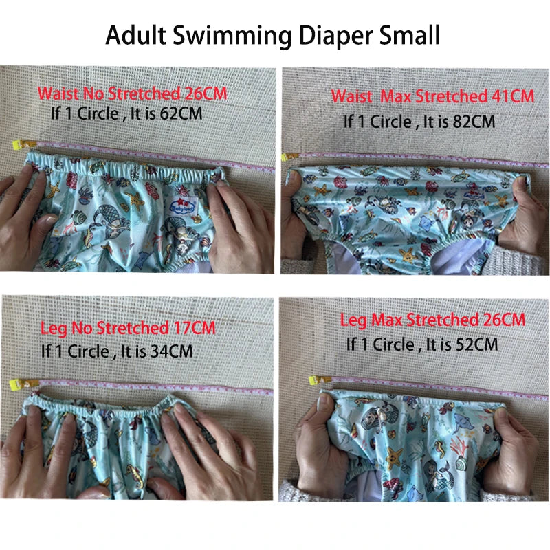Washable Reusable Adult Swimming Diapers For Pool Use