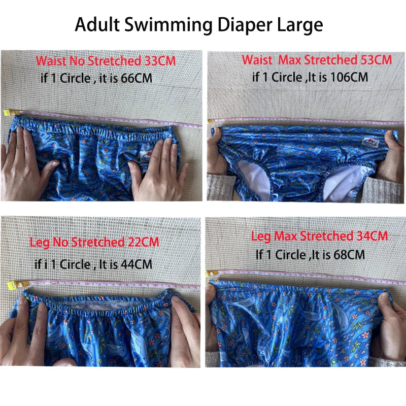 Washable Reusable Adult Swimming Diapers For Pool Use
