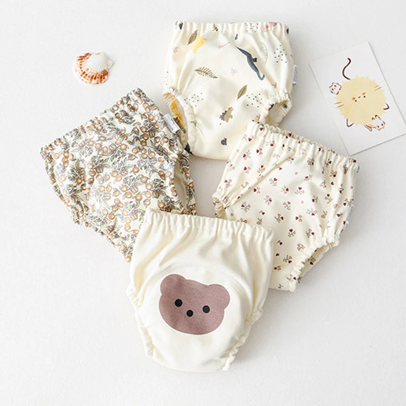 Baby Training Pants Unisex Washable Cotton Learning Diaper Pants