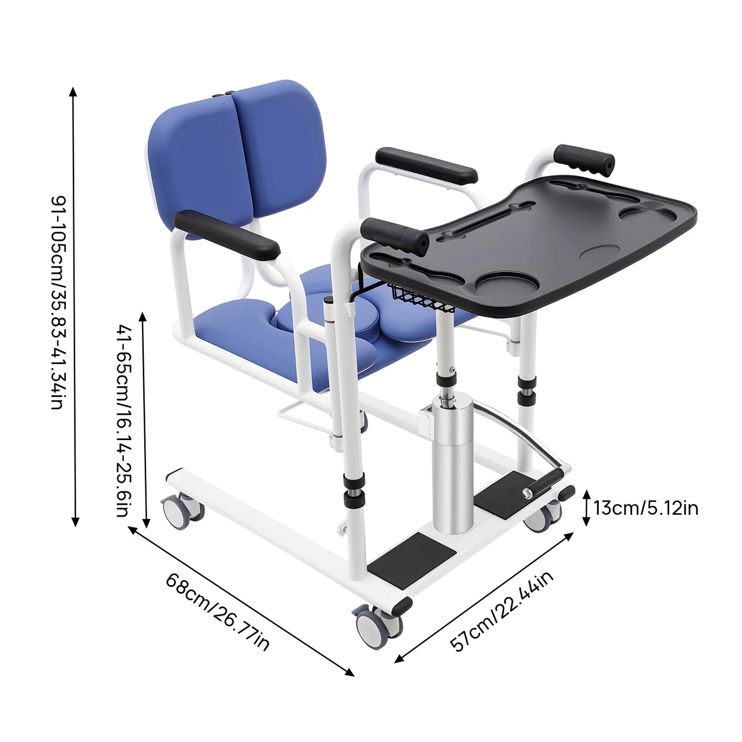 Bymaocar Hydraulic Patient Lift Bath Commode Transfer Chair