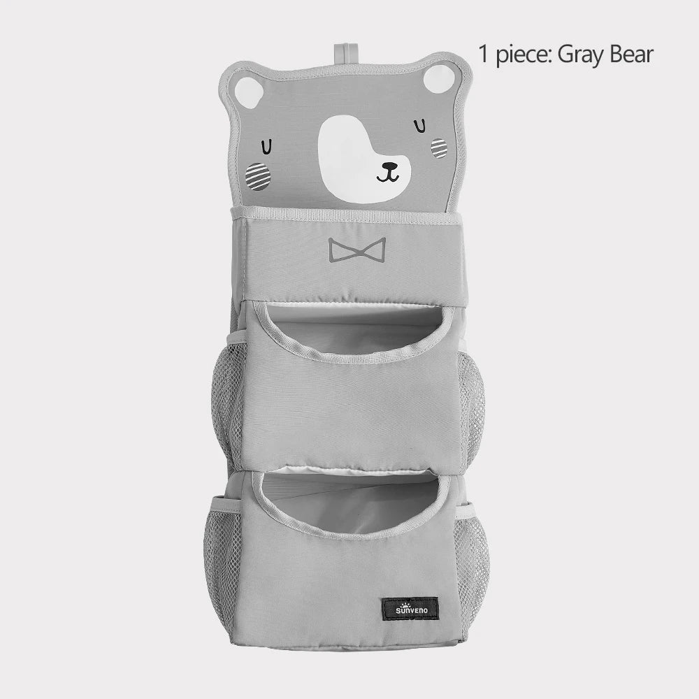 Sunveno Cartoon Baby Crib Hanging Storage Bag Multi Functional Organizer