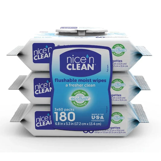 Eco-Friendly Flushable Wet Wipes Aloe Vitamin E Hypoallergenic Septic Safe
