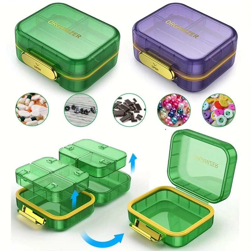 NONECN 7 Compartment Travel Pill Organizer Airtight Case