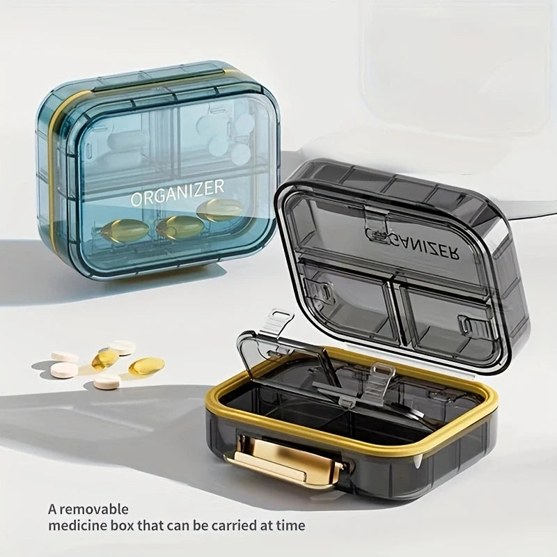 NONECN 7 Compartment Travel Pill Organizer Airtight Case