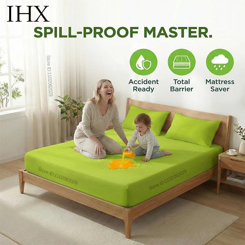 IHX Waterproof Flat Sheet Mattress Protector Anti Slip Ultra Soft