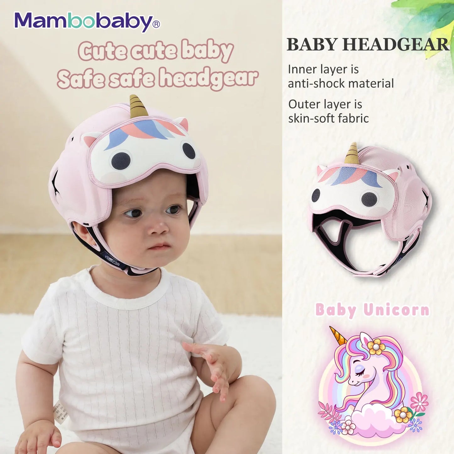 Mambobaby Anti-Shock Baby Helmet Toddler Head Protector