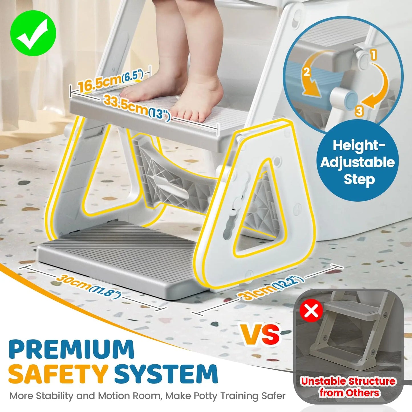 Potty Training Seat With Step Stool For Toddlers Premium