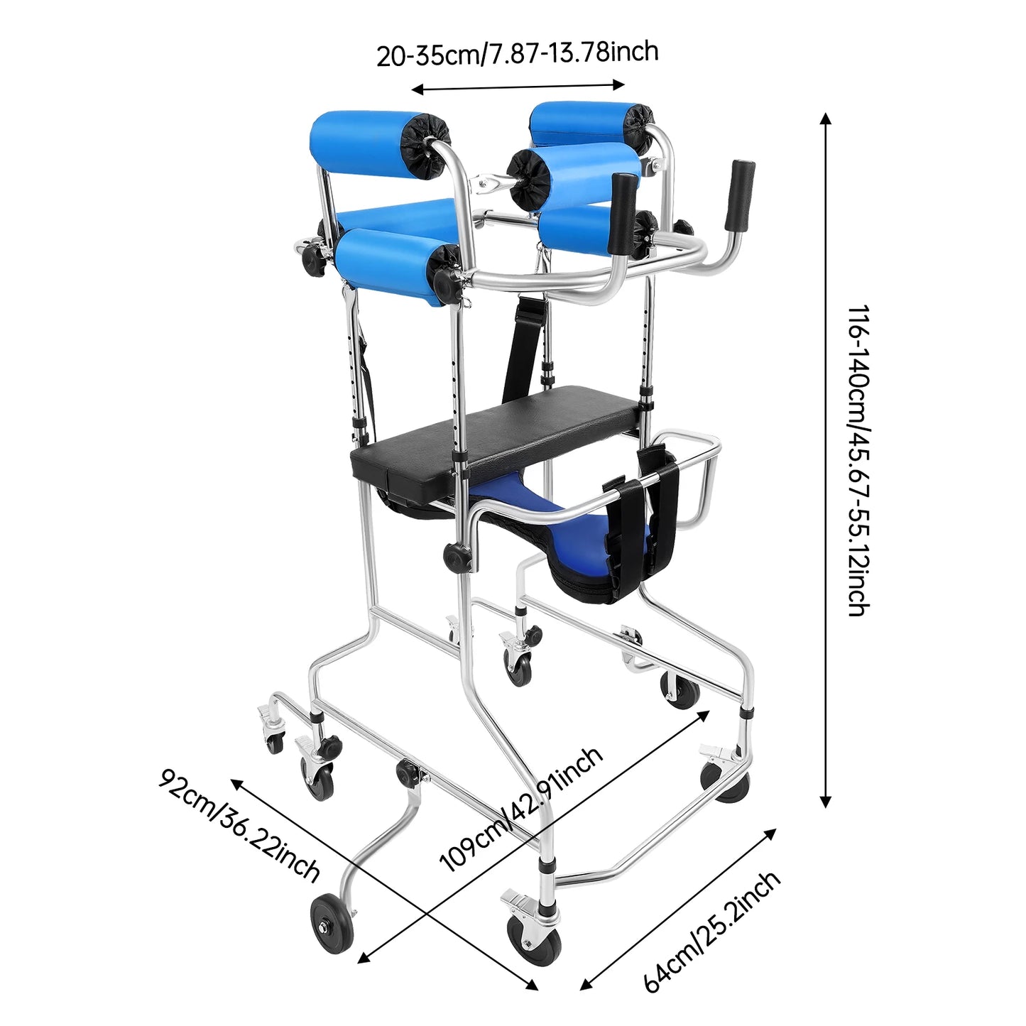 Bymaocar 8-Wheel Carbon Steel Walking Aid With Brakes