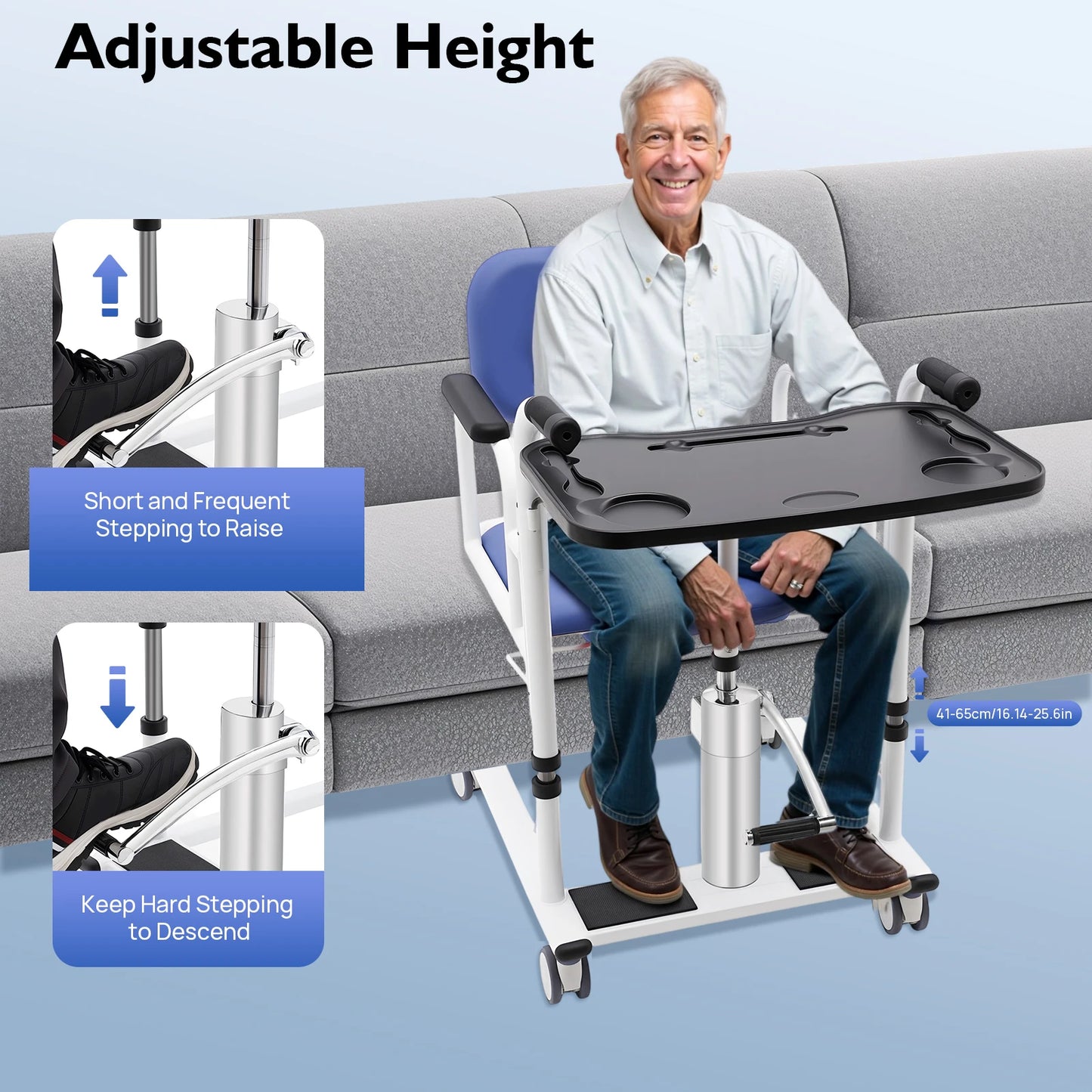 Bymaocar Hydraulic Patient Lift Bath Commode Transfer Chair