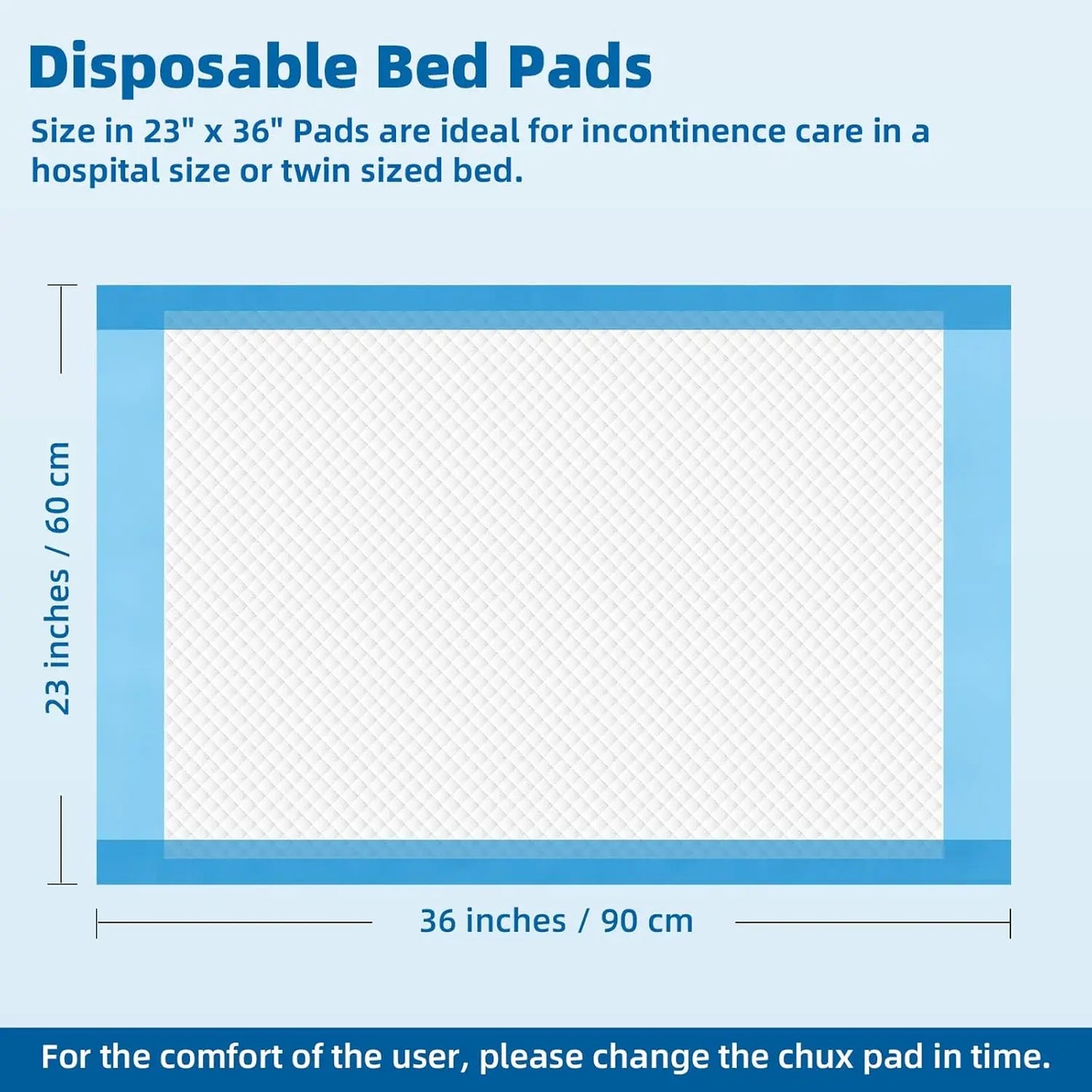 Disposable Bed Pads 150 Count Waterproof Incontinence Underpads