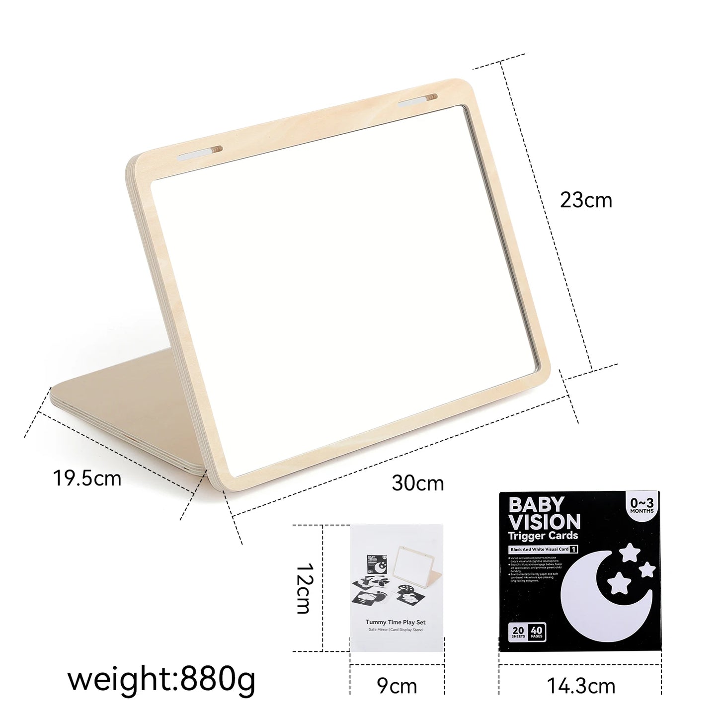 Montessori Baby Floor Mirror For Tummy Time Sensory Self-Awareness Toy