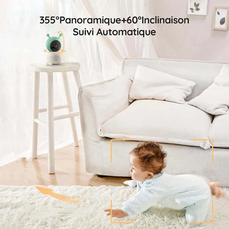 BOIFUN Baby Monitor Camera With 360 Rotation And App