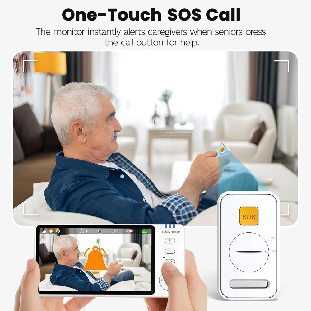 Kankeirr Elderly Monitor With Camera, Call Button And Two-Way Audio