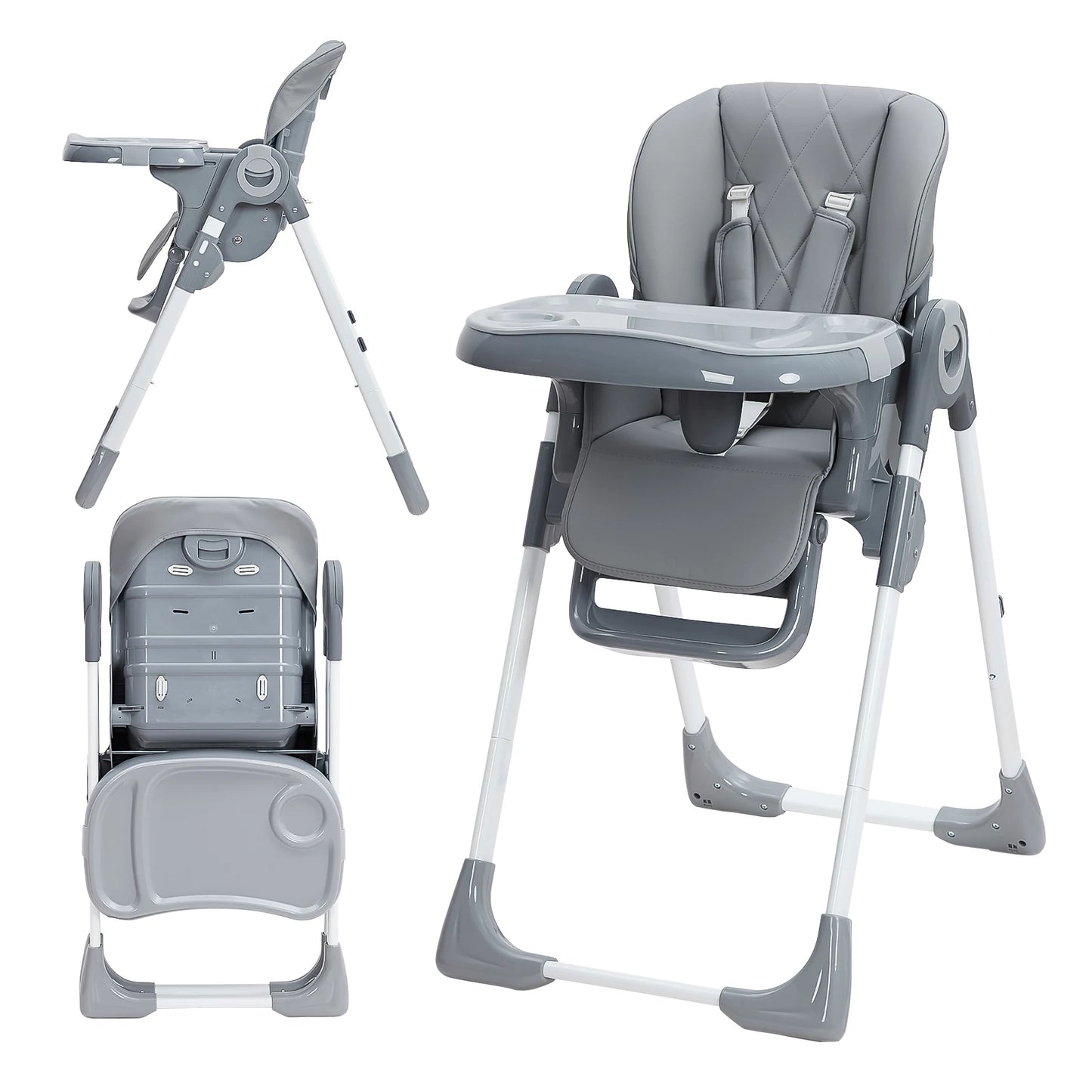 Multifunctional Adjustable Baby High Chair With Foldable Design