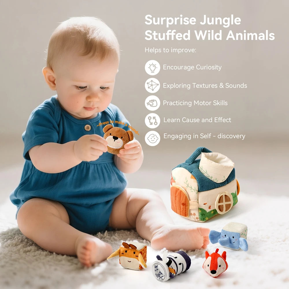 Montessori Farm Animals Soft Toys For Baby Sensory Play