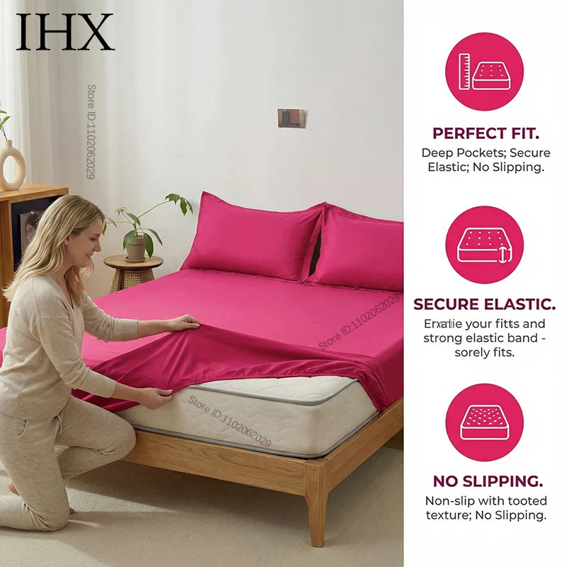 IHX Waterproof Flat Sheet Mattress Protector Anti Slip Ultra Soft