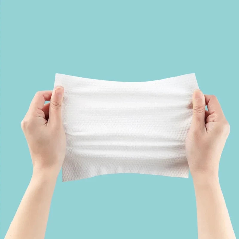 Disposable 100% Cotton Makeup Remover Facial Wipes For Skin Care