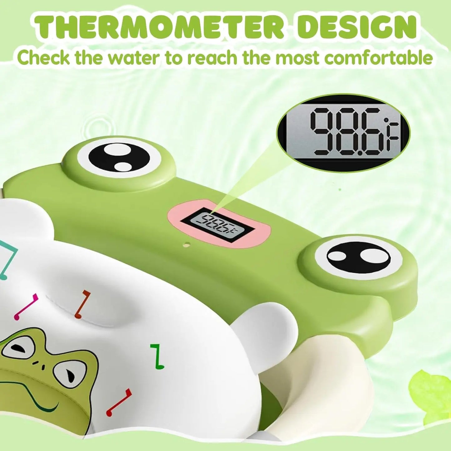 Baby Bath Tub With Cushion Foldable Thermometer Shower Cap