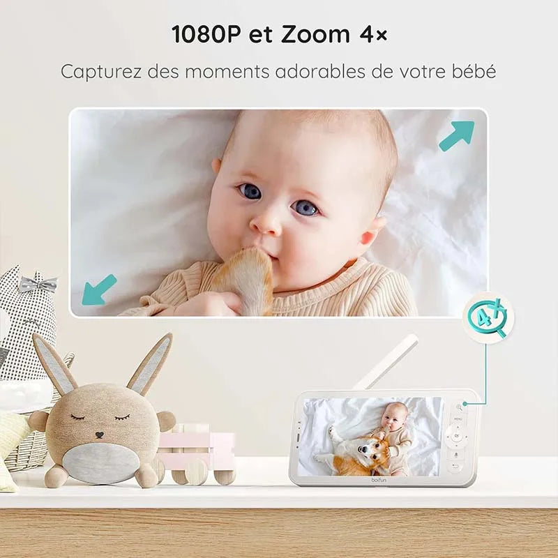BOIFUN 1080P Baby Monitor Camera PTZ Auto Tracking Smartphone