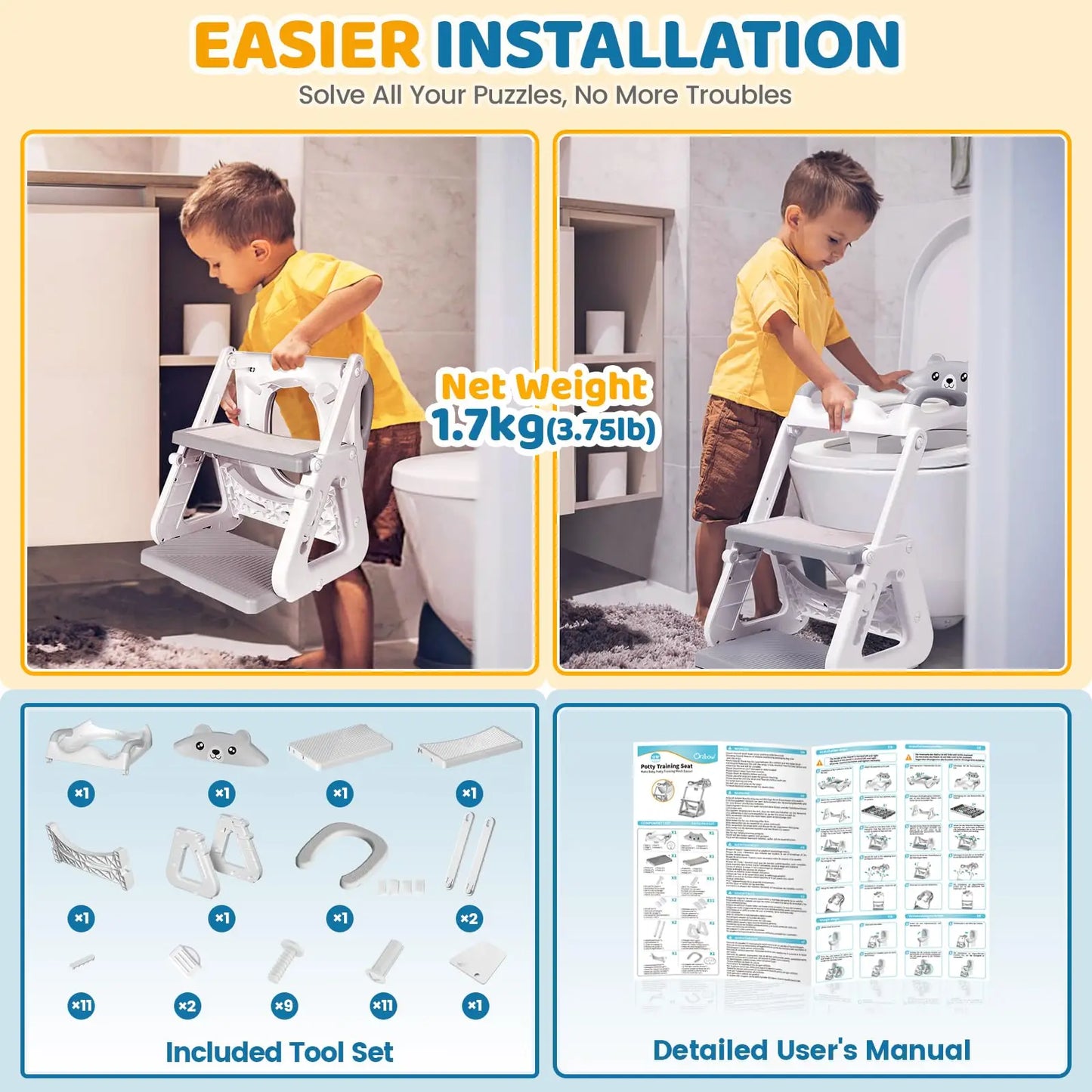 Potty Training Seat With Step Stool For Toddlers Premium