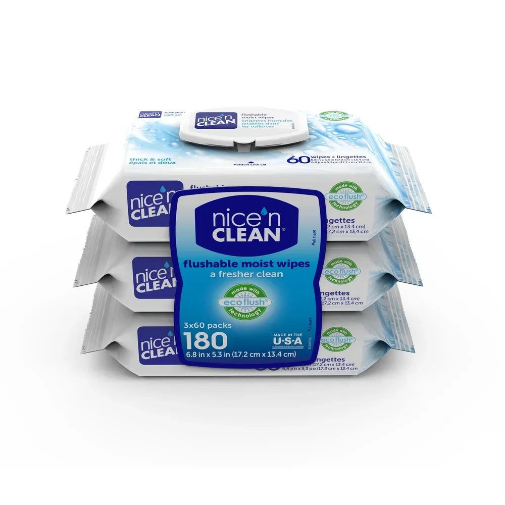 Eco-Friendly Flushable Wet Wipes Aloe Vitamin E Hypoallergenic Septic Safe