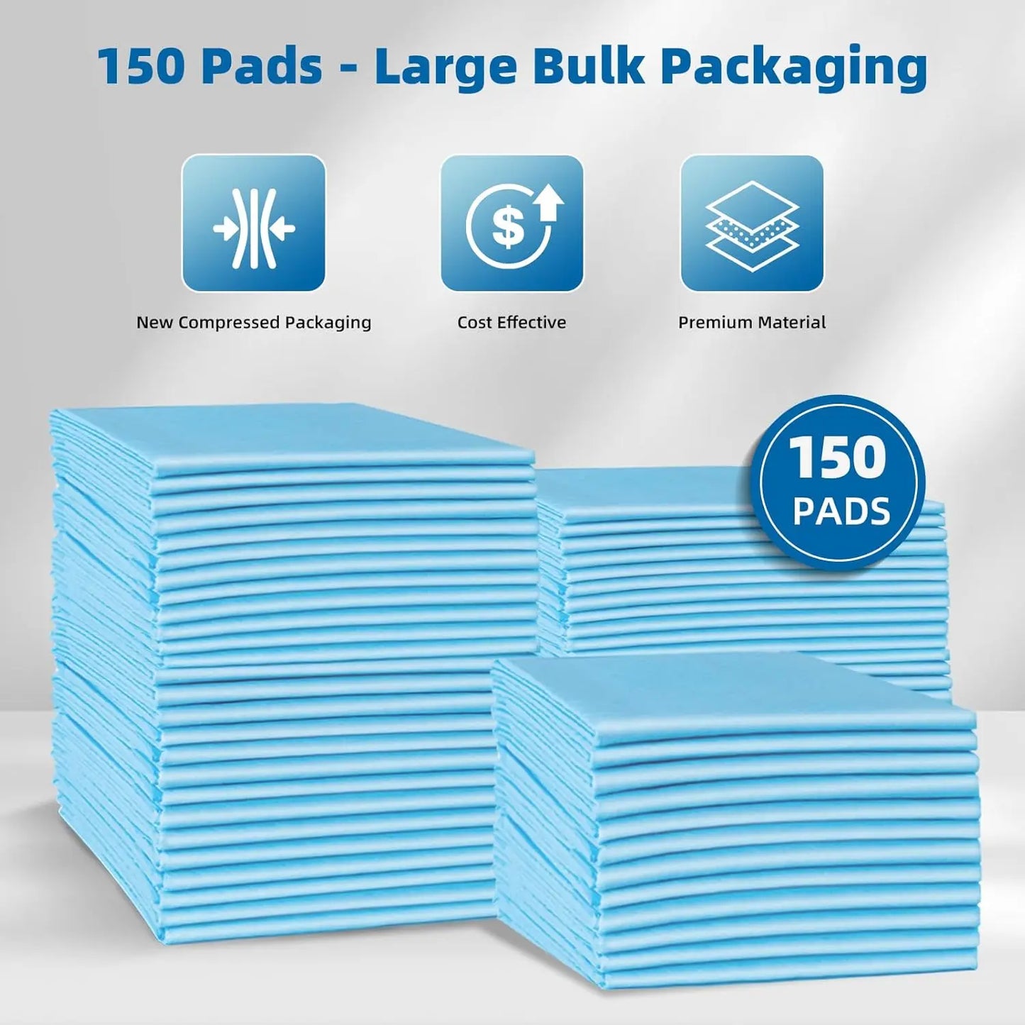 Disposable Bed Pads 150 Count Waterproof Incontinence Underpads