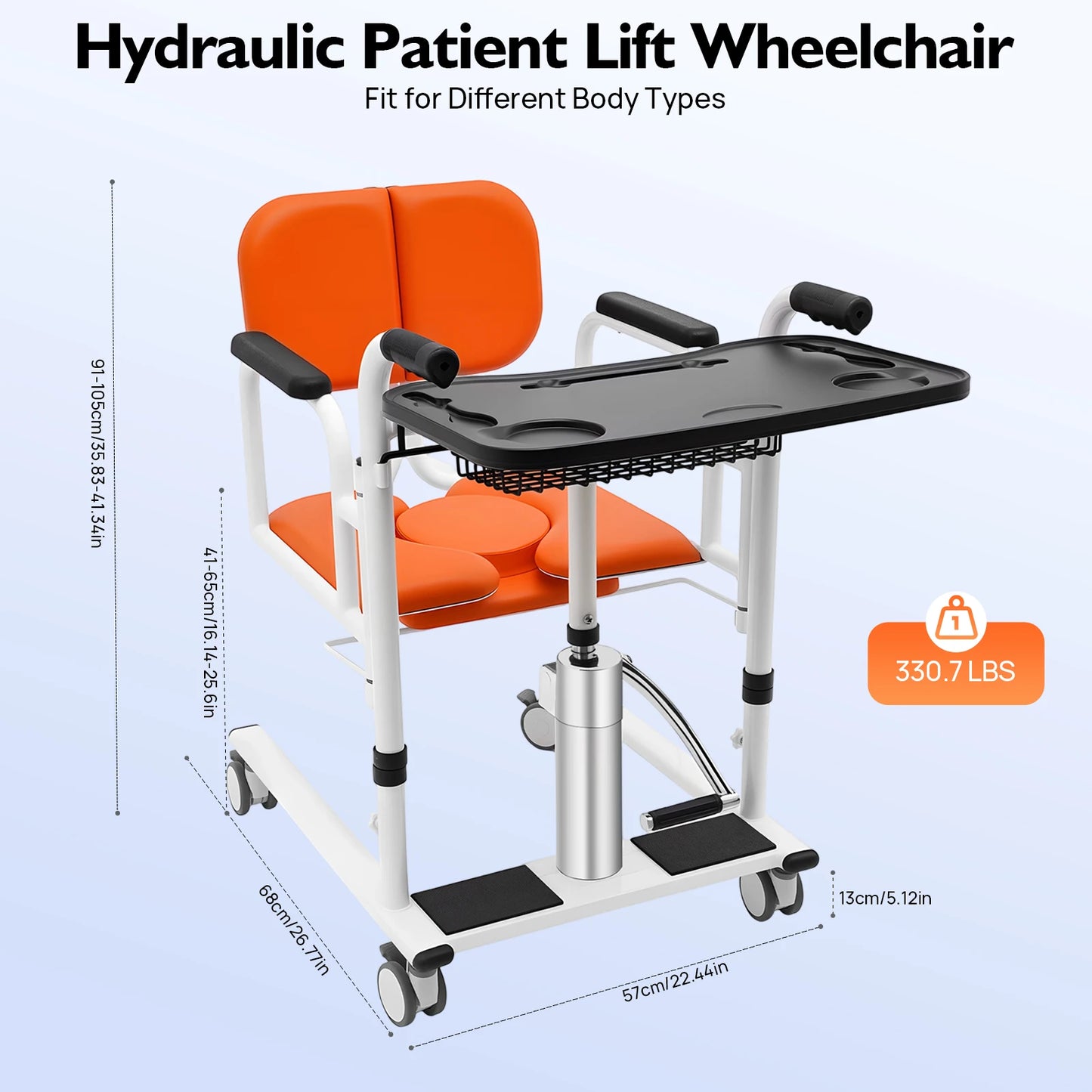 Bymaocar Hydraulic Patient Lift Bath Commode Transfer Chair