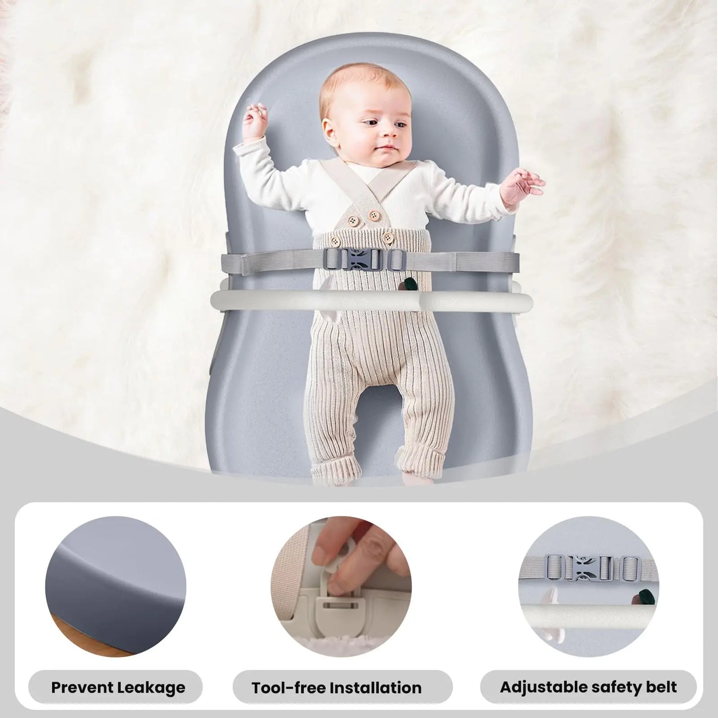 Multi Function Baby Changing Mat With Safety Harness And Waterproof