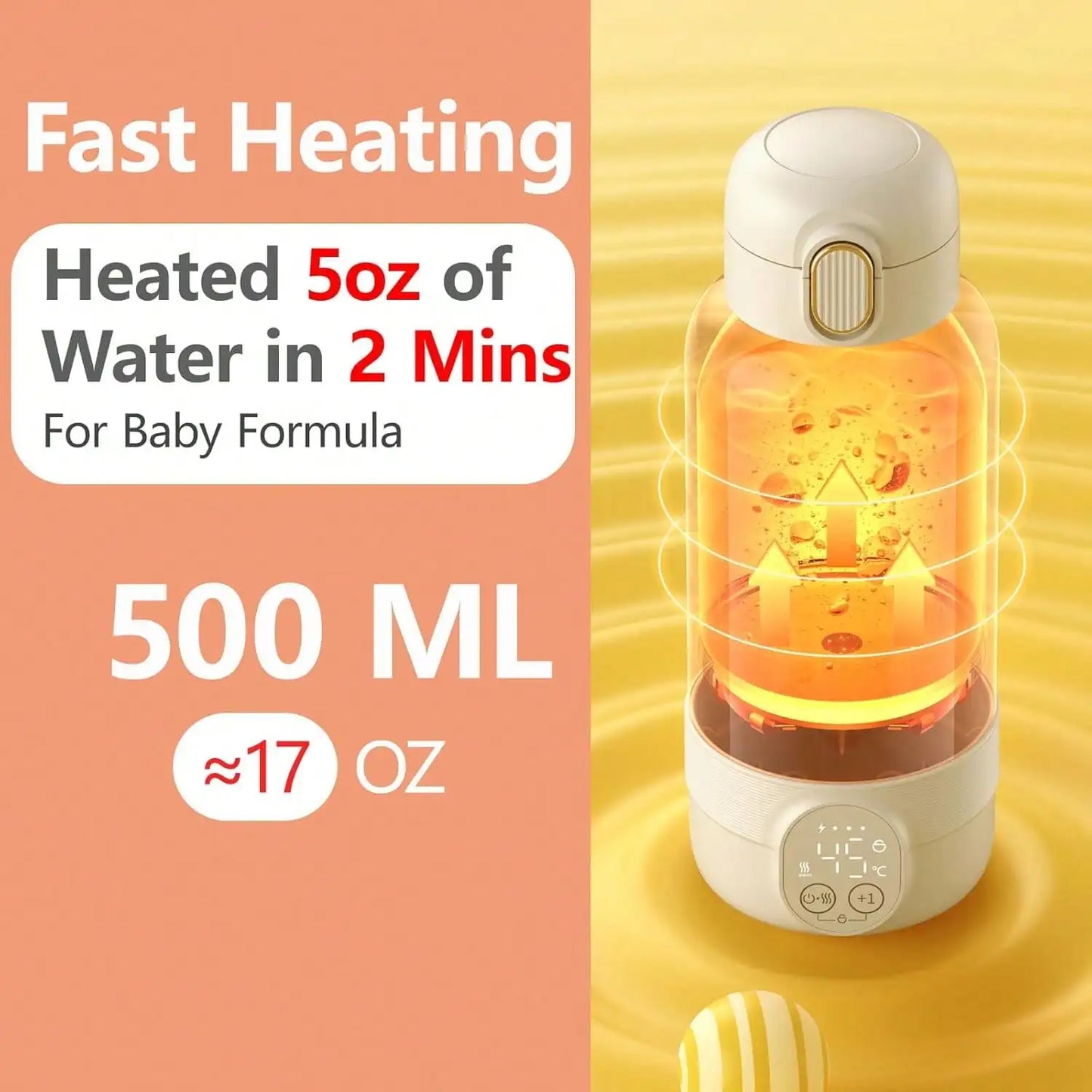 Portable Baby Breast Milk Warmer For Travel With Rechargeable Battery
