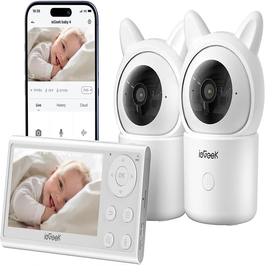 IEGEEK 1080P PTZ Indoor Baby Monitor With 4.3 Inch Screen