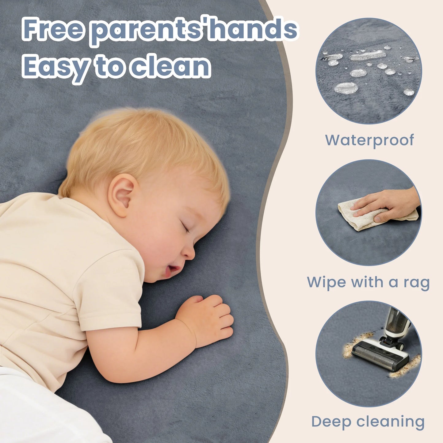 Huloo SleepCN Baby Play Mat Memory Foam For Tummy Time