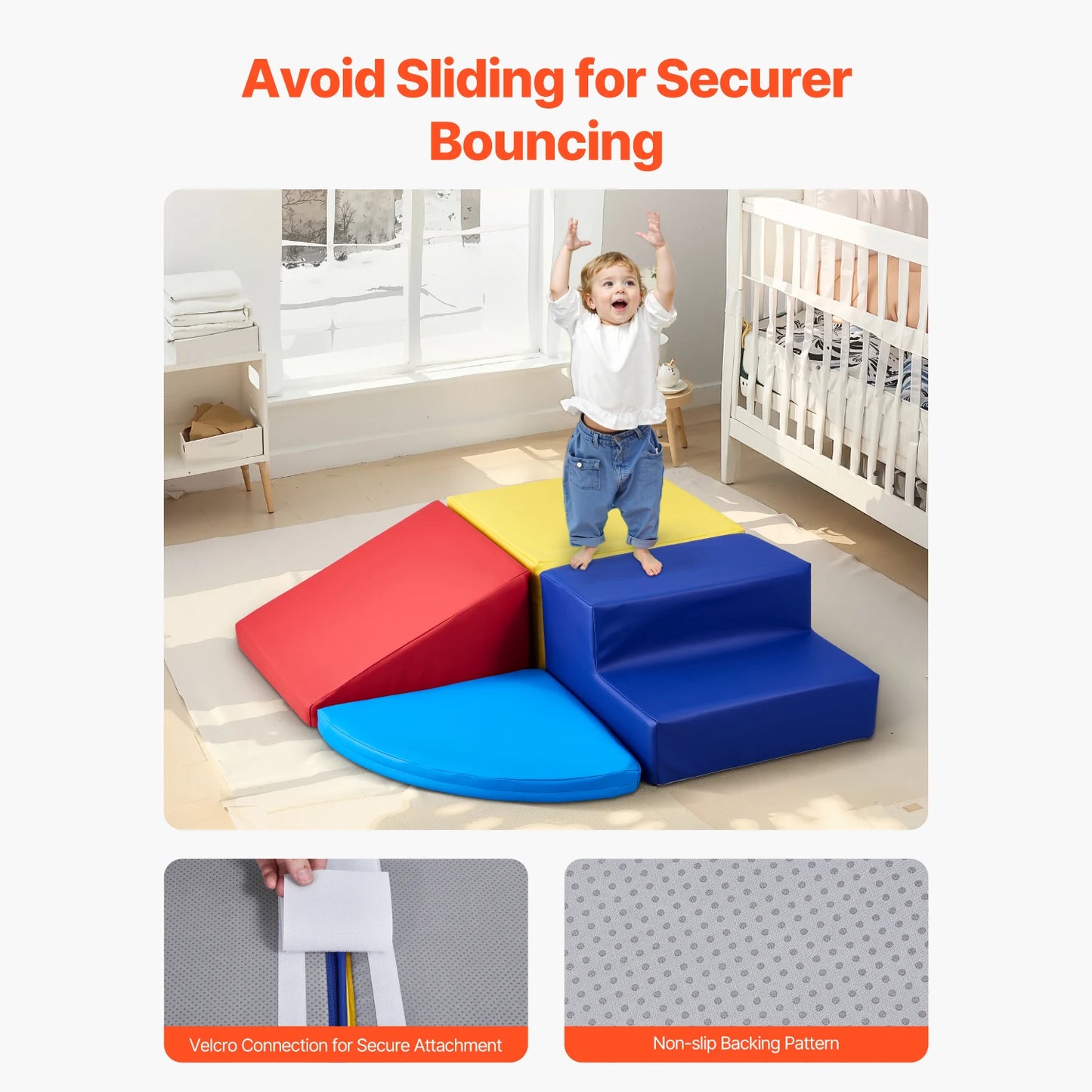 SucceBuy 4Pcs Kids Foam Climbing Blocks Indoor Playset