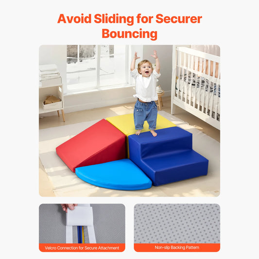 SucceBuy 4Pcs Kids Foam Climbing Blocks Indoor Playset