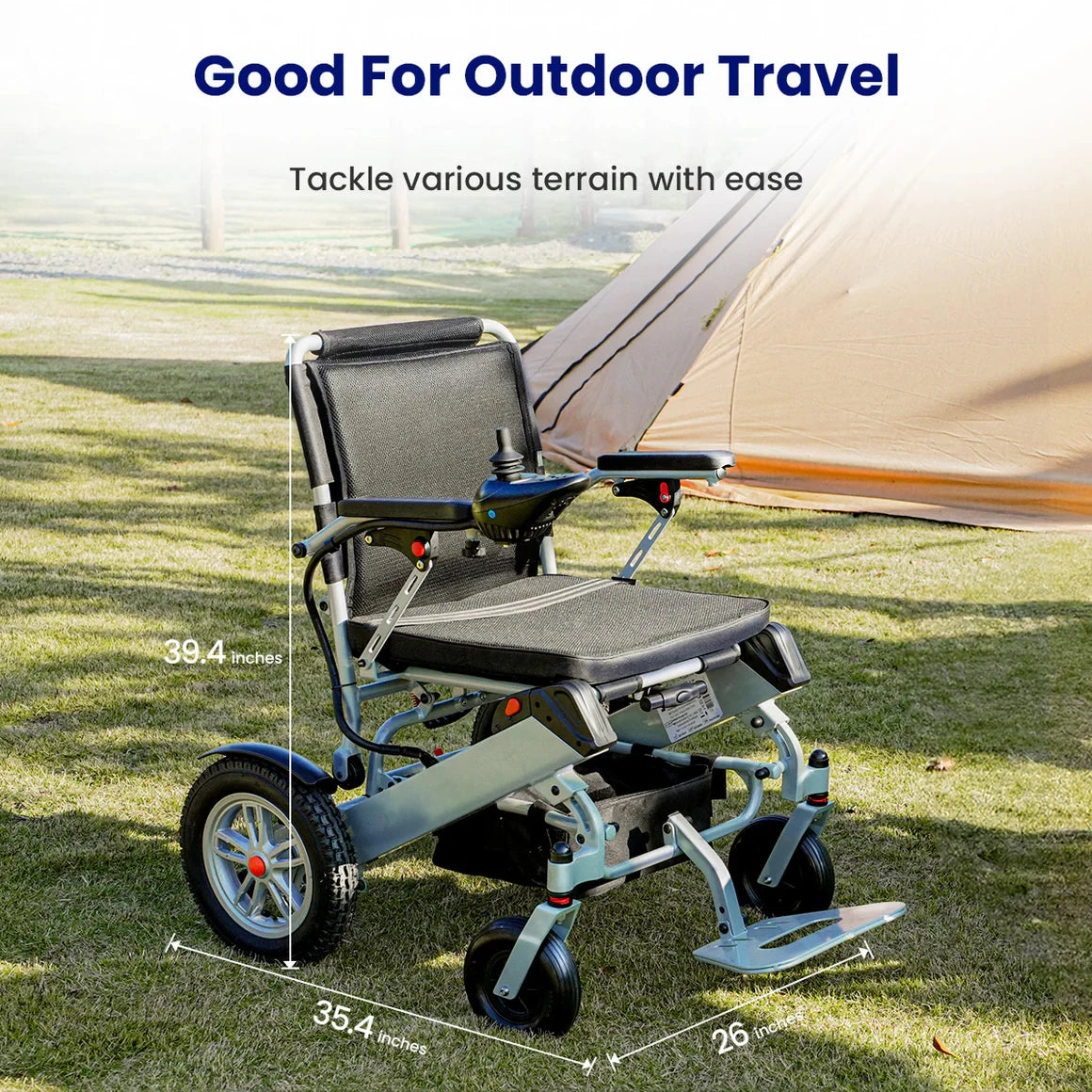 Maidesite Electric Folding Wheelchair for Adults, Lightweight Mobility