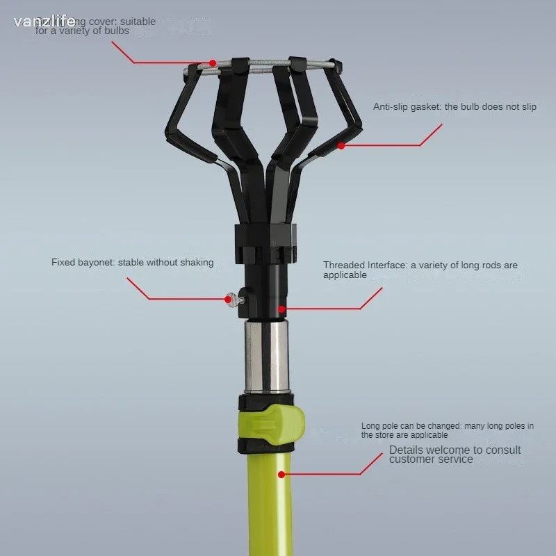 Telescopic Bulb Changing Rod Tool For Aerial Lamp Installation