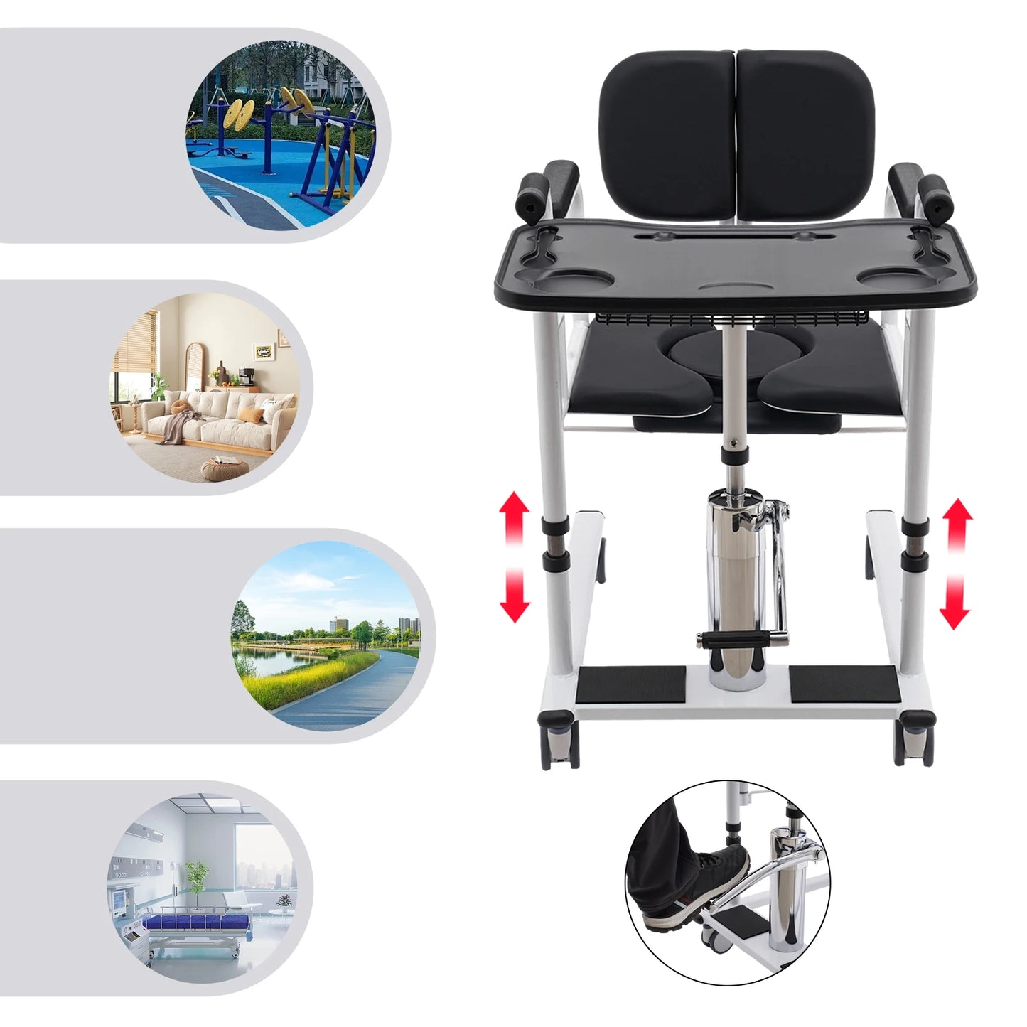 Bymaocar Hydraulic Patient Lift Bath Commode Transfer Chair
