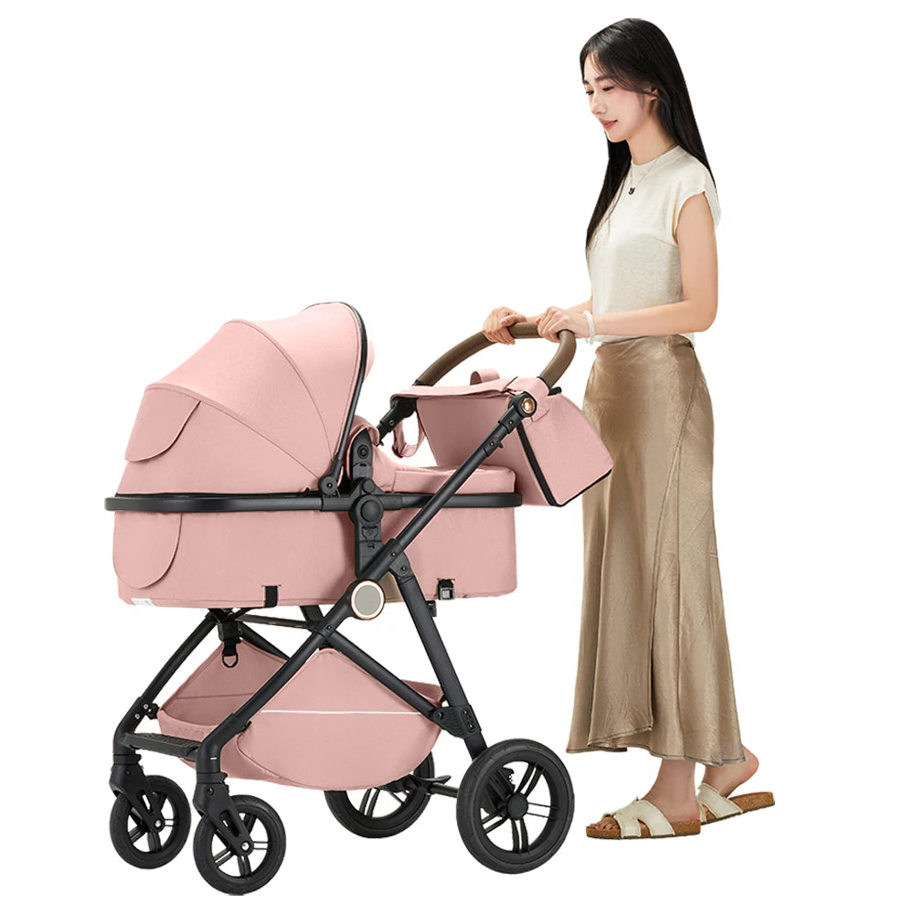 B.childhood 2-In-1 Baby Stroller Foldable Pram Adjustable Canopy