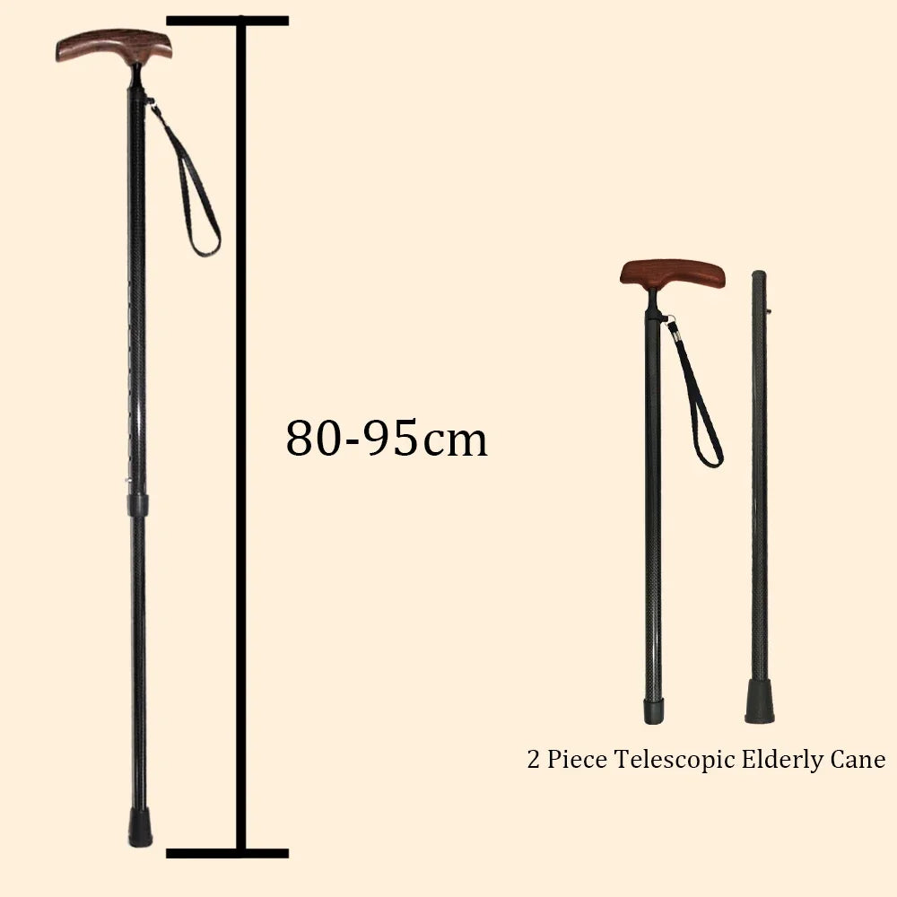 Carbon Fiber Cane Walking Stick With Adjustable Wenge Wood Handle