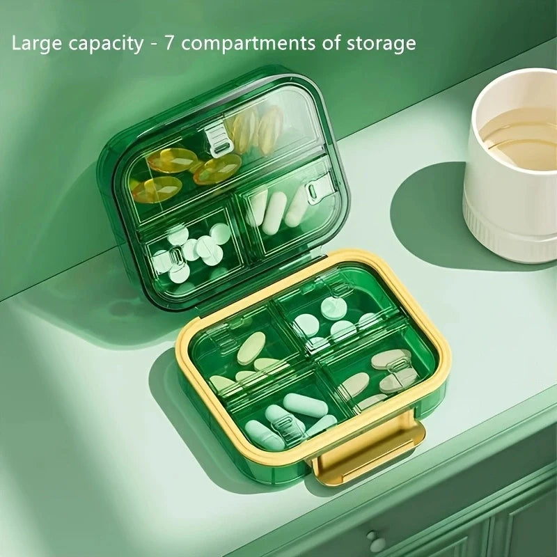 NONECN 7 Compartment Travel Pill Organizer Airtight Case