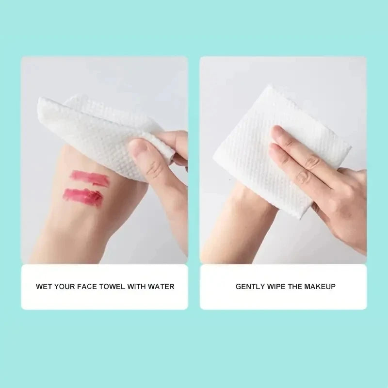 Disposable 100% Cotton Makeup Remover Facial Wipes For Skin Care