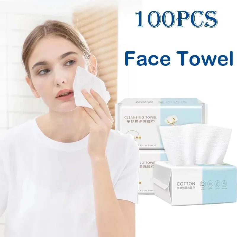 100 Count Disposable Cotton Face Towels Makeup Remover Pads