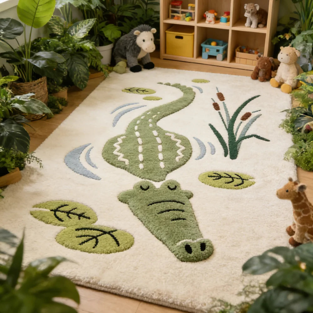 None Crocodile Plush Nursery Play Mat Non Slip Crawling